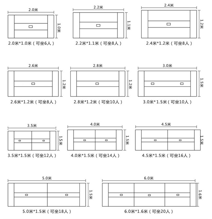 會(huì)議桌尺寸選擇